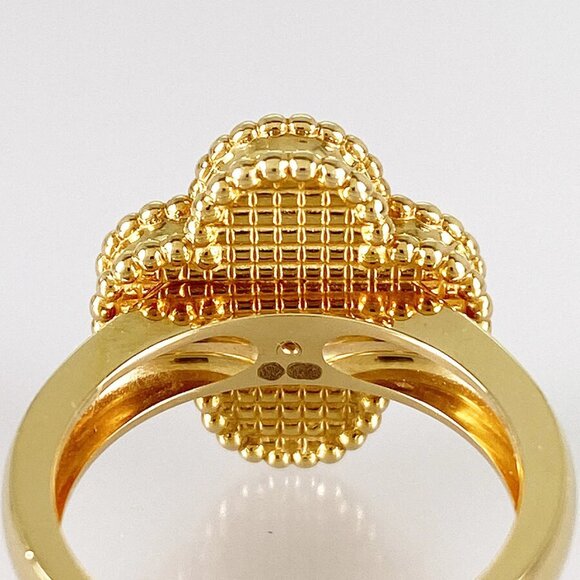 Van Cleef & Arpels Vintage Alhambra Yellow gold Shell diamond Ring - Picture 12 of 16